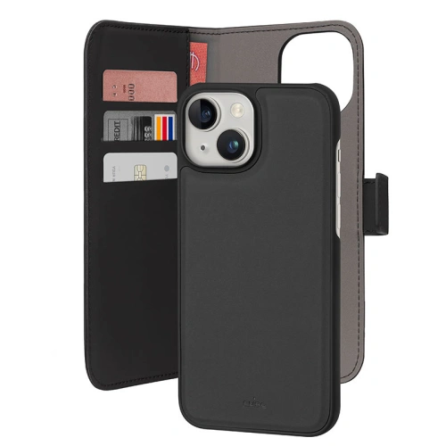 Etui PURO Wallet Detachable 2w1 Apple iPhone 15 (czarny)
