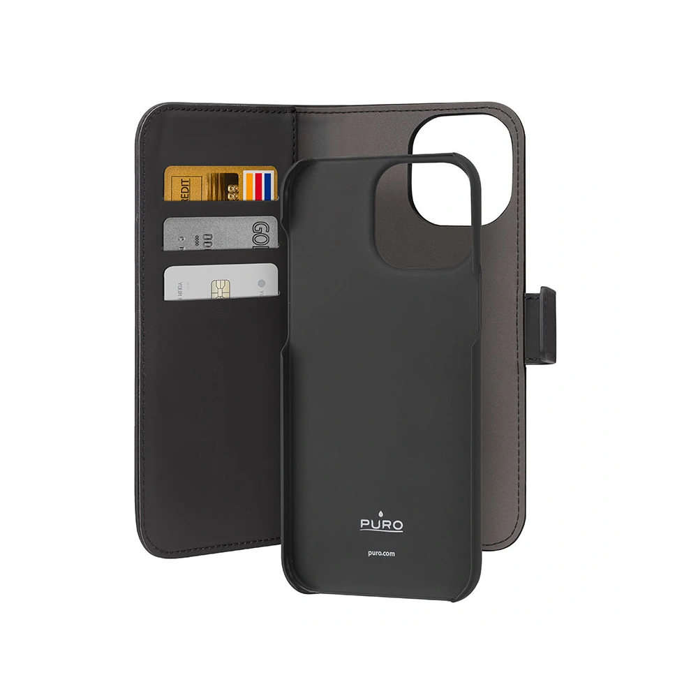 Hurtownia GSM - Case PURO Wallet Detachable 2w1 Apple iPhone 15 Pro (schwarz) - PUR734 - {ean13} - Hurt