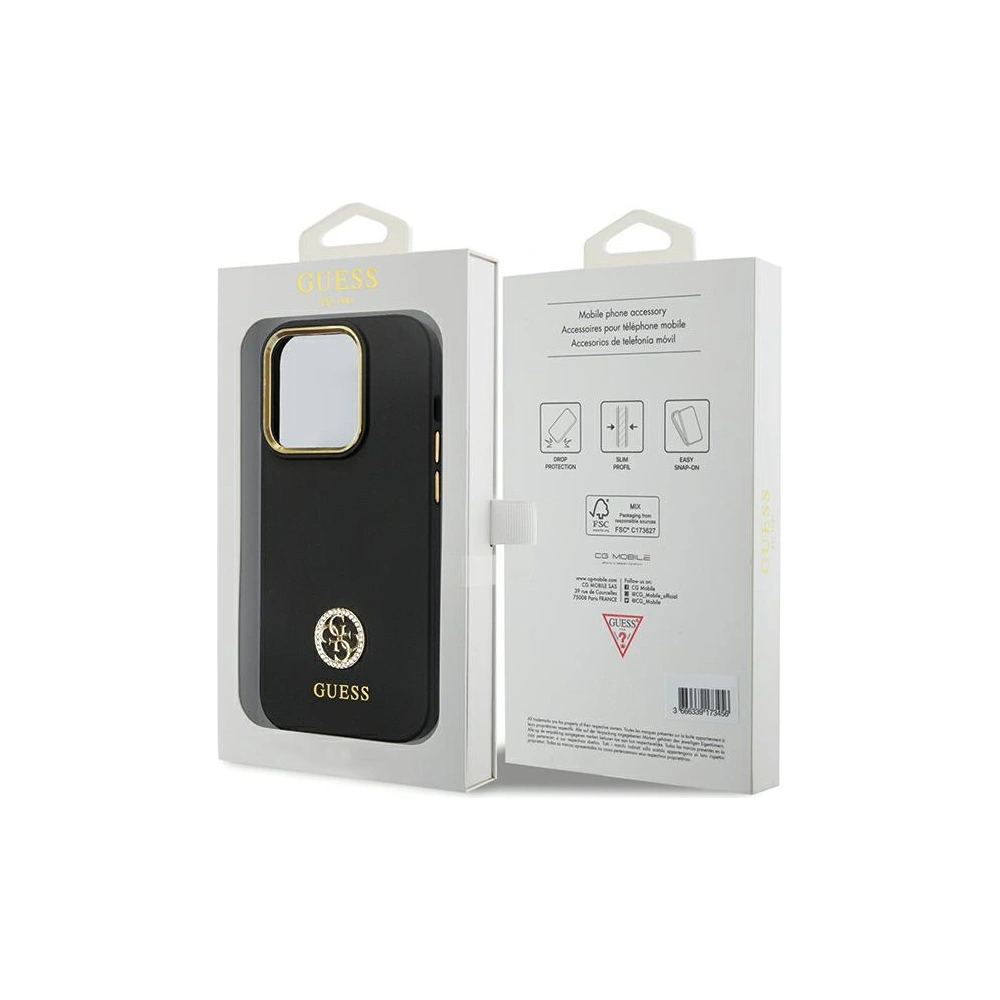 Wholesale Guess GUHCP14XM4DGPK Apple iPhone 14 Pro Max hardcase Silicone Logo Strass 4G black - GUE2784 - {ean13} - Hurt