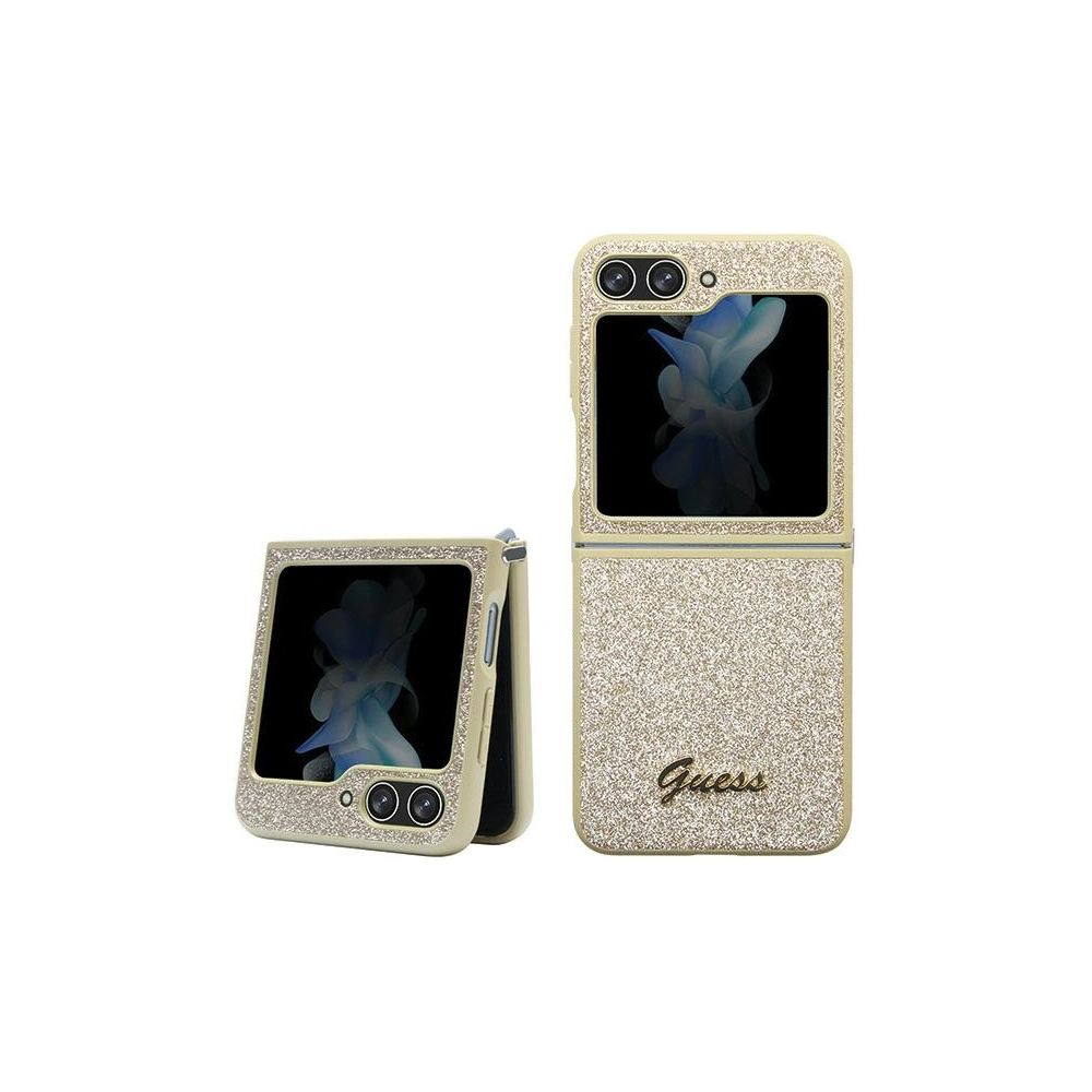 Hurtownia GSM - Etui Guess GUHCZF5HGGSHD Samsung Galaxy Z Flip 5 hardcase Glitter Script zlatý/gold - GUE2785 - {ean13} - Hurt