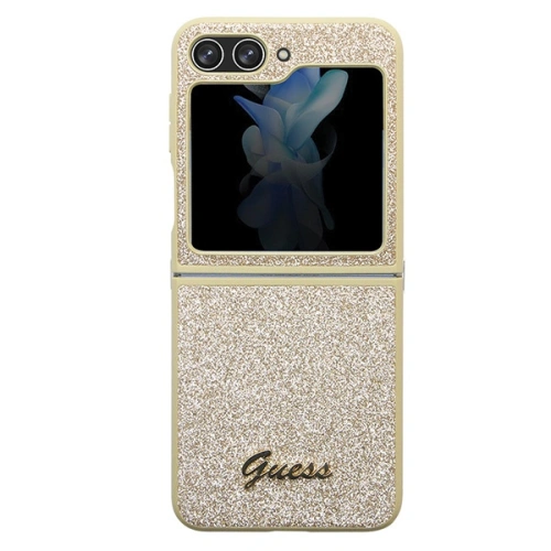 Etui Guess GUHCZF5HGGSHD Samsung Galaxy Z Flip 5 hardcase Glitter Script złoty/gold