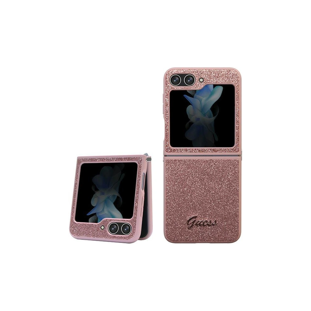 Hurtownia GSM - Etui Guess GUHCZF5HGGSHP Samsung Galaxy Z Flip 5 hardcase Glitter Script růžový/pink - GUE2787 - {ean13} - Hurt