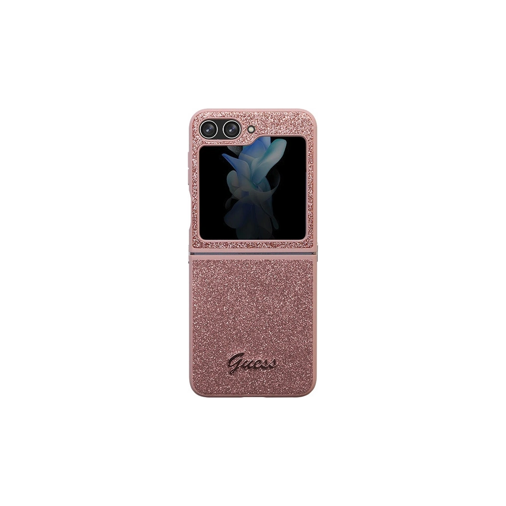 Hurtownia GSM - Etui Guess GUHCZF5HGGSHP Samsung Galaxy Z Flip 5 hardcase Glitter Script růžový/pink - GUE2787 - {ean13} - Hurt