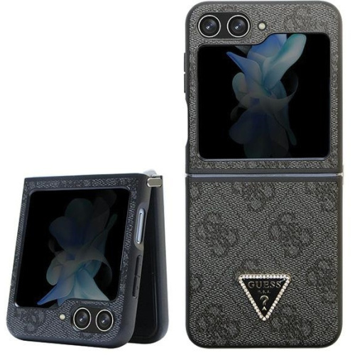 Guess Distributor - 3666339173890 - GUE2788 - Guess GUHCZF5P4TDPK Samsung Galaxy Z Flip 5 hardcase Leather 4G Diamond Triangle black - B2B homescreen