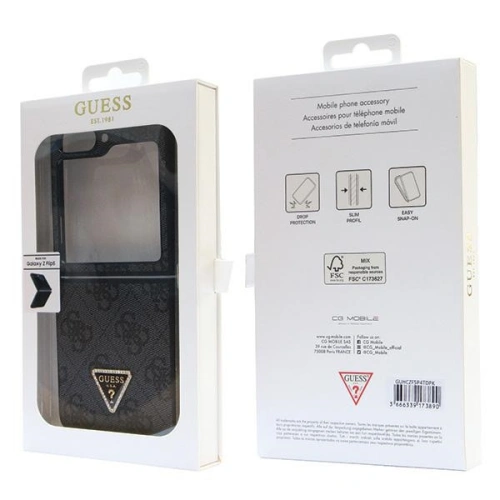 Etui Guess GUHCZF5P4TDPK Samsung Galaxy Z Flip 5 hardcase Leather 4G Diamond Triangle czarny/black