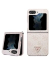 Case Guess GUHCZF5P4TDPP Samsung Galaxy Z Flip 5 Hardcase Leder 4G Triangle Strass rosa/pink