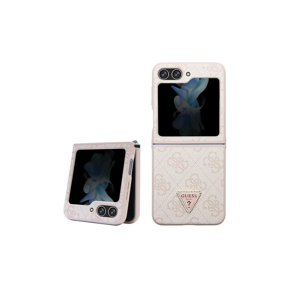 Hurtownia GSM - Case Guess GUHCZF5P4TDPP Samsung Galaxy Z Flip 5 Hardcase Leder 4G Triangle Strass rosa/pink - GUE2789 - {ean13} - Hurt