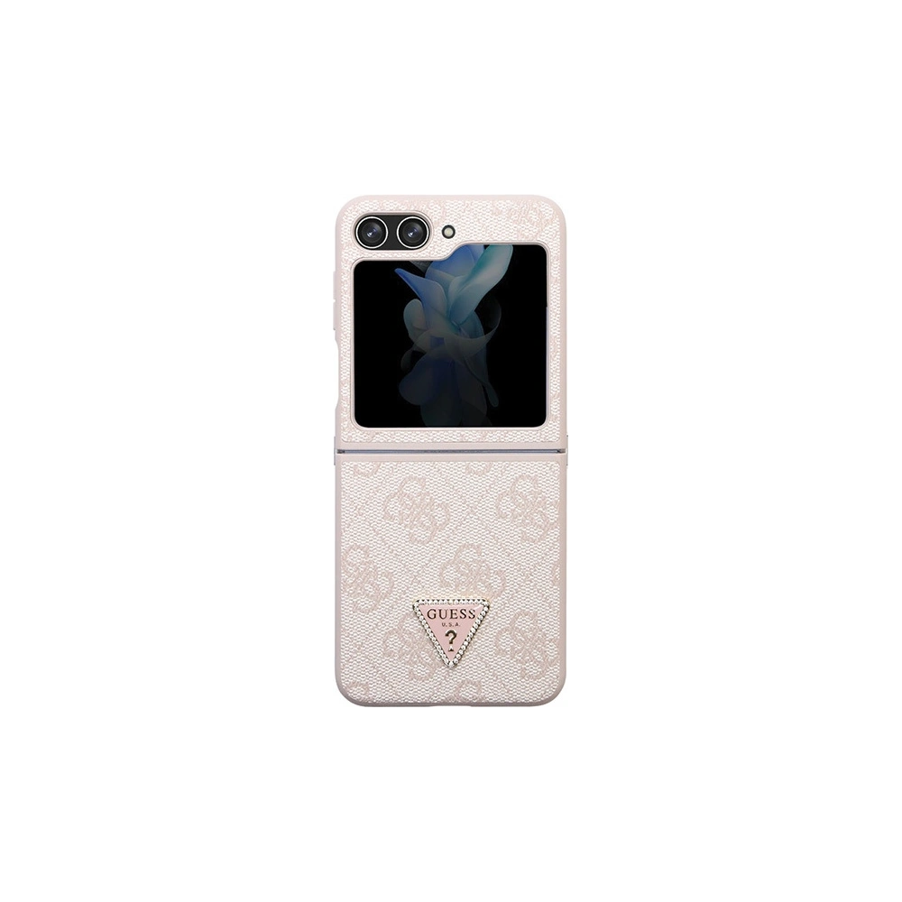 Hurtownia GSM - Case Guess GUHCZF5P4TDPP Samsung Galaxy Z Flip 5 Hardcase Leder 4G Triangle Strass rosa/pink - GUE2789 - {ean13} - Hurt