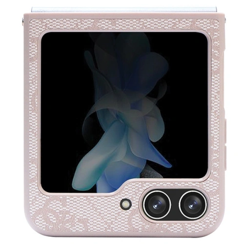 Etui Guess GUHCZF5P4TDPP Samsung Galaxy Z Flip 5 hardcase Leather 4G Triangle Strass różowy/pink