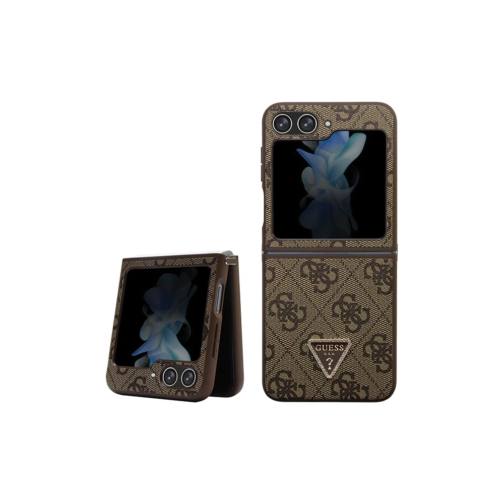 Hurtownia GSM - Case Guess GUHCZF5P4TDPW Samsung Galaxy Z Flip 5 Hardcase Leder 4G Dreieck Strass braun/brown - GUE2790 - {ean13} - Hurt