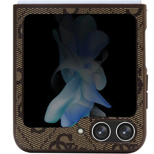 Etui Guess GUHCZF5P4TDPW Samsung Galaxy Z Flip 5 hardcase Leather 4G Triangle Strass brązowy/brown