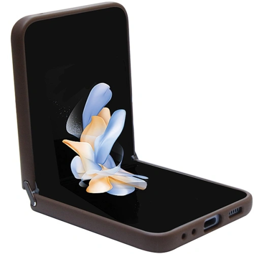 Etui Guess GUHCZF5P4TDPW Samsung Galaxy Z Flip 5 hardcase Leather 4G Triangle Strass brązowy/brown