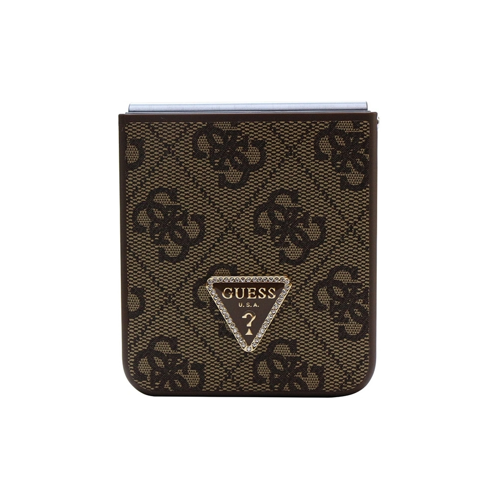 Hurtownia GSM - Case Guess GUHCZF5P4TDPW Samsung Galaxy Z Flip 5 Hardcase Leder 4G Dreieck Strass braun/brown - GUE2790 - {ean13} - Hurt