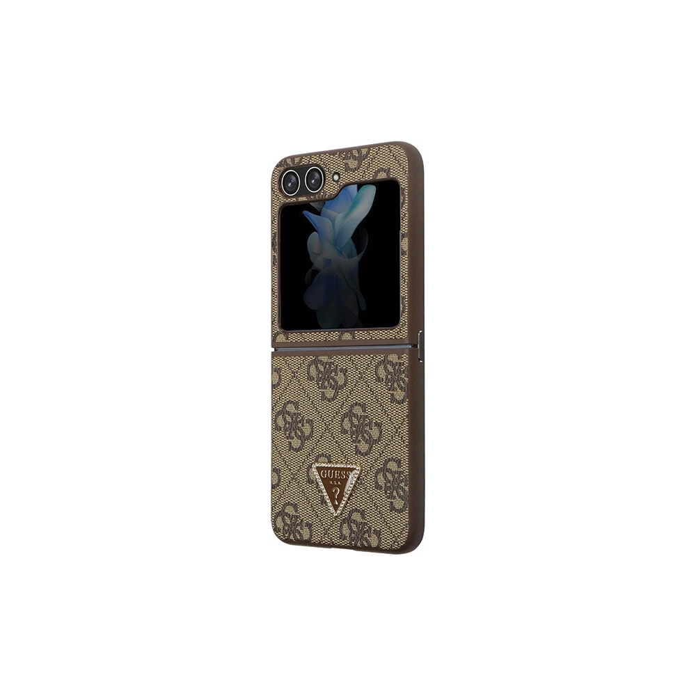 Hurtownia GSM - Case Guess GUHCZF5P4TDPW Samsung Galaxy Z Flip 5 Hardcase Leder 4G Dreieck Strass braun/brown - GUE2790 - {ean13} - Hurt