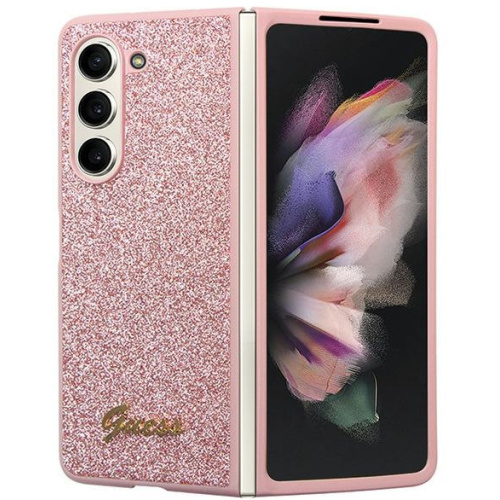Hurtownia Guess - 3666339174002 - GUE2793 - Etui Guess GUHCZFD5HGGSHP Samsung Galaxy Z Fold 5 hardcase Glitter Script różowy/pink - B2B homescreen