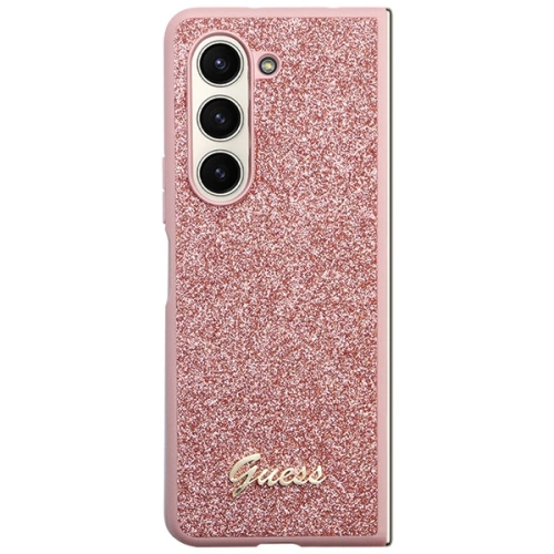 Etui Guess GUHCZFD5HGGSHP Samsung Galaxy Z Fold 5 hardcase Glitter Script różowy/pink