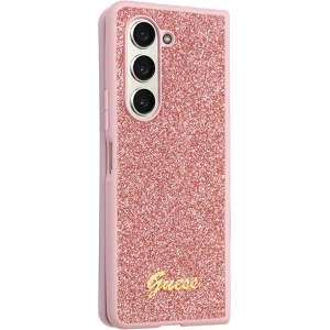 Wholesale Guess GUHCZFD5HGGSHP Samsung Galaxy Z Fold 5 hardcase Glitter Script pink - GUE2793 - {ean13} - Hurt