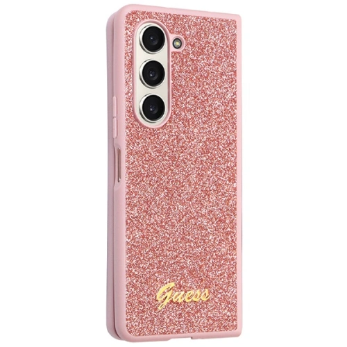 Etui Guess GUHCZFD5HGGSHP Samsung Galaxy Z Fold 5 hardcase Glitter Script różowy/pink