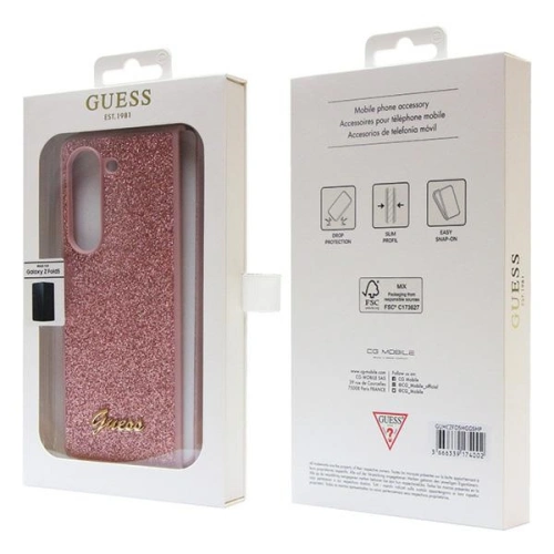 Etui Guess GUHCZFD5HGGSHP Samsung Galaxy Z Fold 5 hardcase Glitter Script różowy/pink