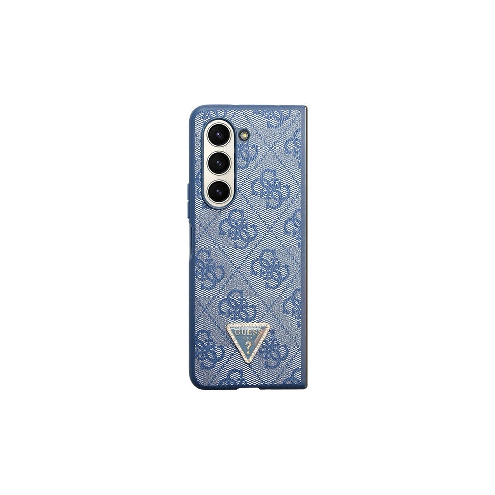 Wholesale Guess GUHCZFD5P4TDPB Samsung Galaxy Z Fold 5 hardcase Leather 4G Triangle Strass blue - GUE2794 - {ean13} - Hurt