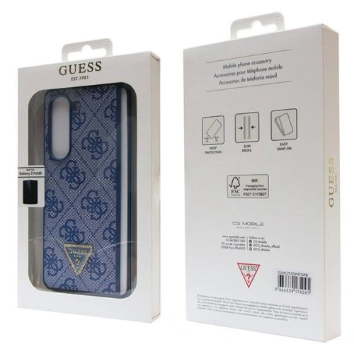 Etui Guess GUHCZFD5P4TDPB Samsung Galaxy Z Fold 5 hardcase Leather 4G Triangle Strass niebieski/blue