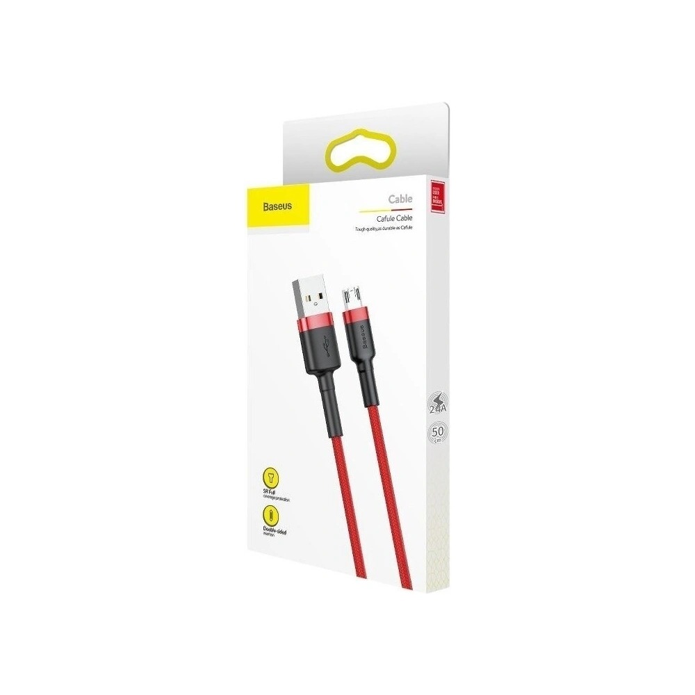 Hurtownia GSM - Kabel Micro USB Baseus Cafule 2.4A 0,5m (roșu) - BSU251RED - {ean13} - Hurt