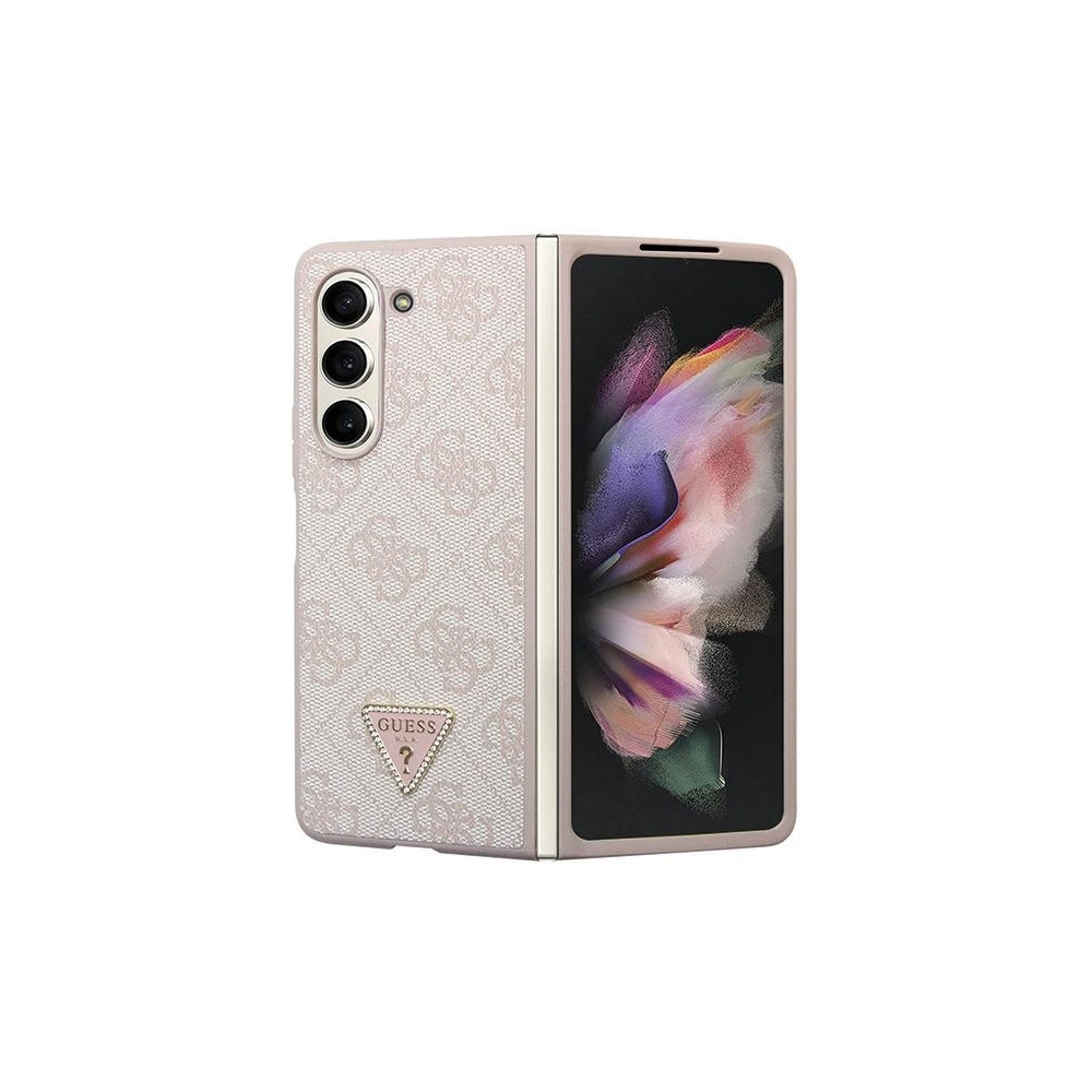 Hurtownia GSM - Case Guess GUHCZFD5P4TDPP Samsung Galaxy Z Fold 5 Hartschale Leder 4G Triangle Strass rosa/pink - GUE2796 - {ean13} - Hurt