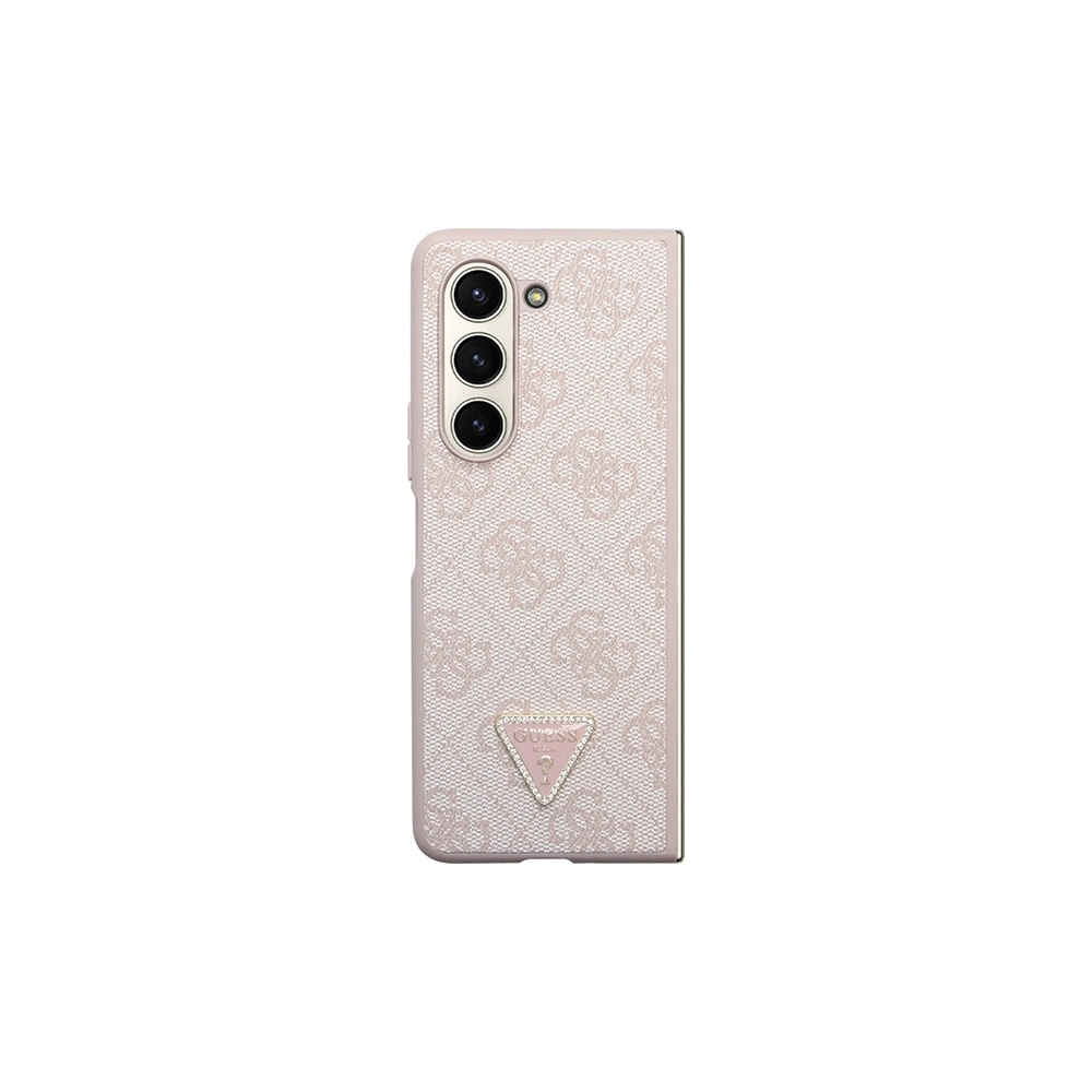Wholesale Guess GUHCZFD5P4TDPP Samsung Galaxy Z Fold 5 hardcase Leather 4G Triangle Strass pink - GUE2796 - {ean13} - Hurt
