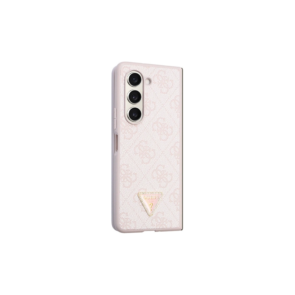 Wholesale Guess GUHCZFD5P4TDPP Samsung Galaxy Z Fold 5 hardcase Leather 4G Triangle Strass pink - GUE2796 - {ean13} - Hurt