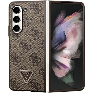 Wholesale Guess GUHCZFD5P4TDPW Samsung Galaxy Z Fold 5 hardcase Leather 4G Triangle Strass brown - GUE2797 - {ean13} - Hurt