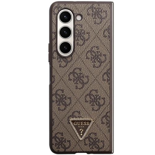 Etui Guess GUHCZFD5P4TDPW Samsung Galaxy Z Fold 5 hardcase Leather 4G Triangle Strass brązowy/brown