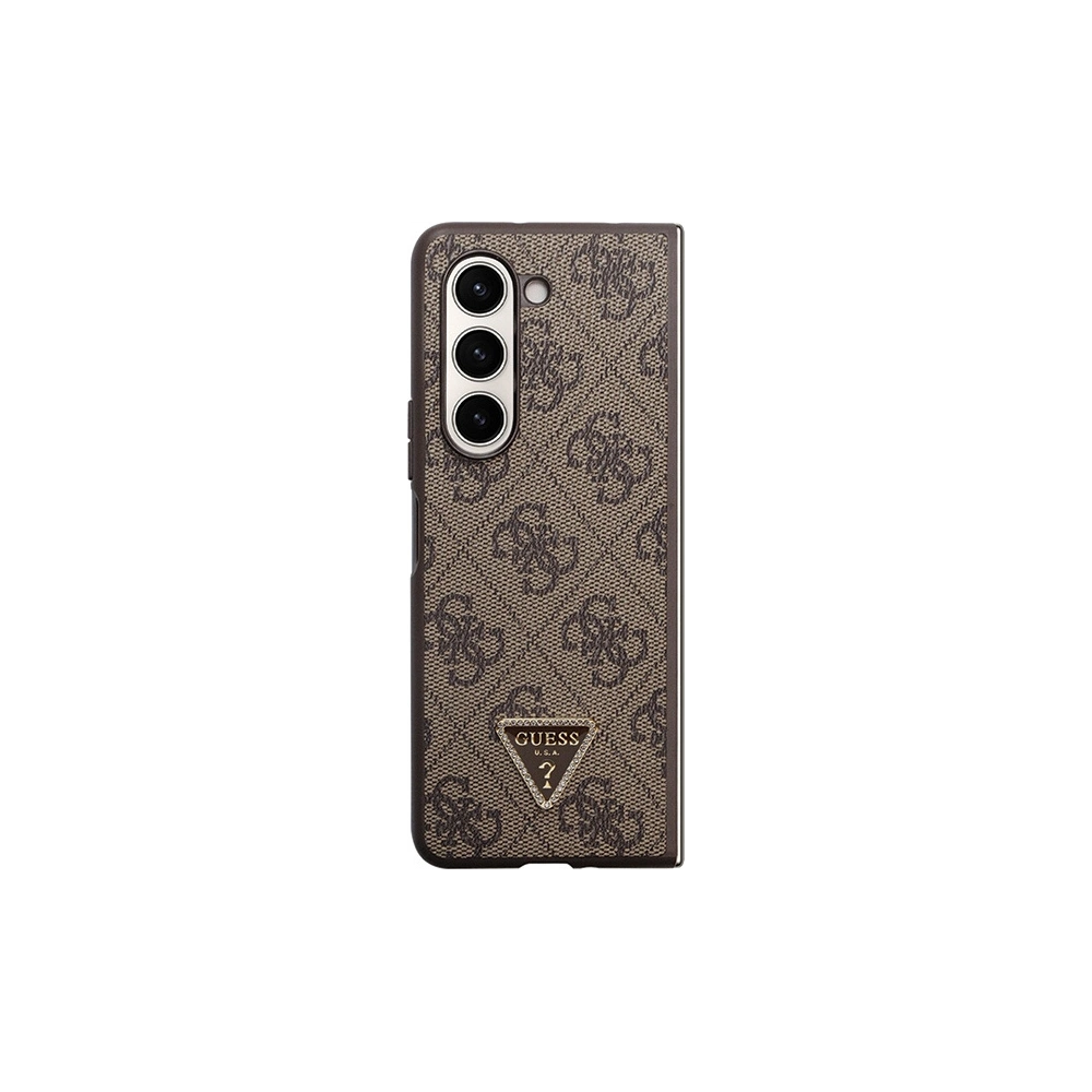 Hurtownia GSM - Etui Guess GUHCZFD5P4TDPW Samsung Galaxy Z Fold 5 hardcase din piele 4G Triangle Strass maro/brown - GUE2797 - {ean13} - Hurt