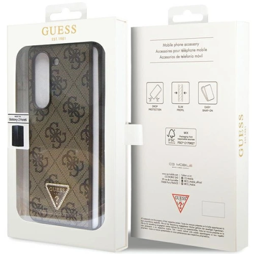 Etui Guess GUHCZFD5P4TDPW Samsung Galaxy Z Fold 5 hardcase Leather 4G Triangle Strass brązowy/brown