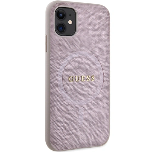 Etui Guess GUHMN61PSAHMCP Apple iPhone 11/XR hardcase Saffiano MagSafe różowy/pink