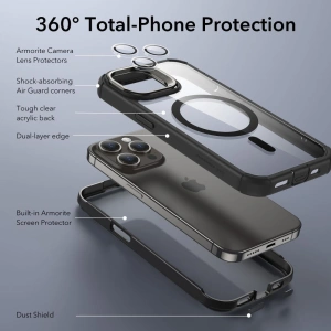 Wholesale ESR Armor Tough Kickstand Halolock Magsafe Apple iPhone 15 Pro Max clear/black - ESR673 - {ean13} - Hurt
