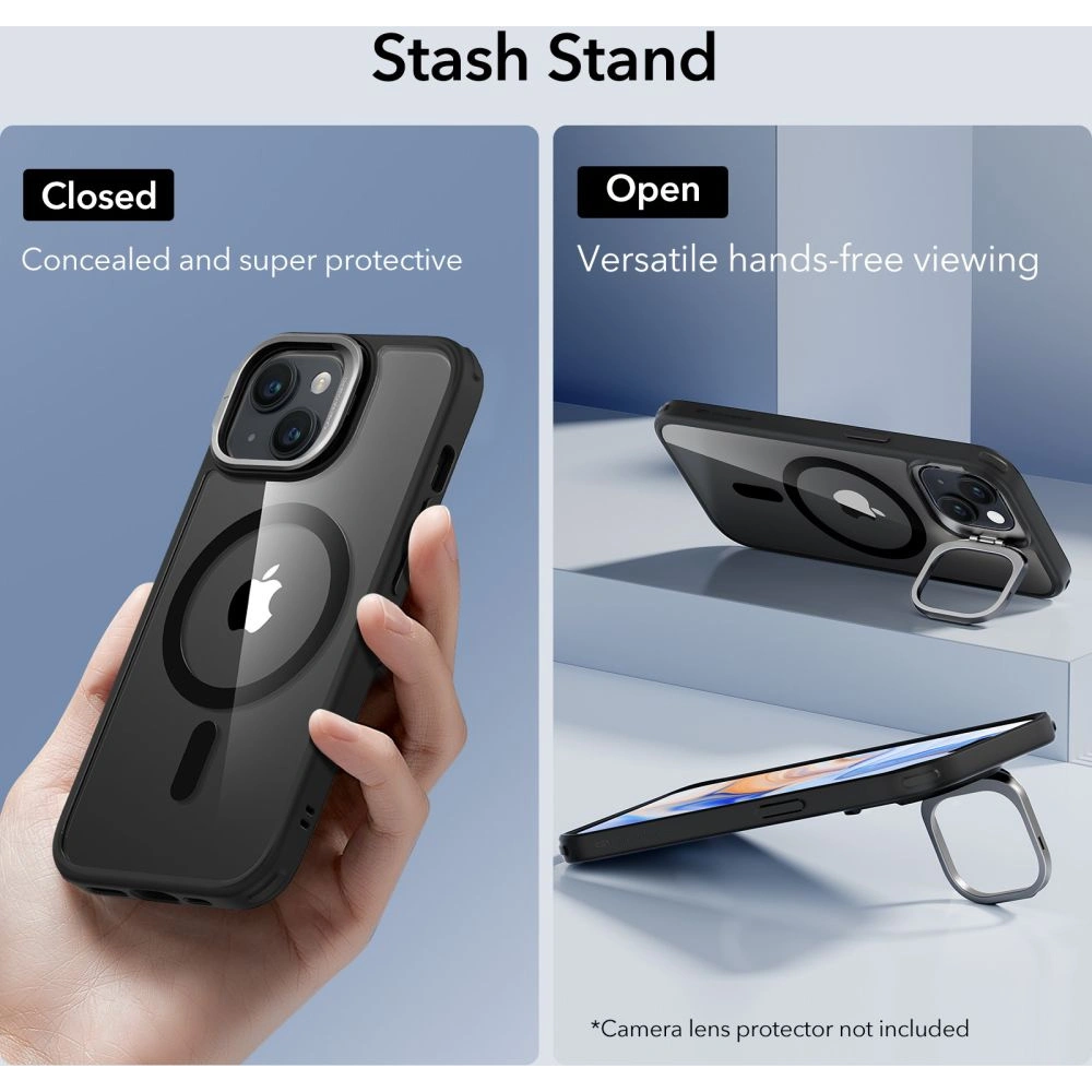 Hurtownia GSM - Etui ESR Classic Kickstand Halolock Magsafe Apple iPhone 15 átlátszó/fekete - ESR679 - {ean13} - Hurt