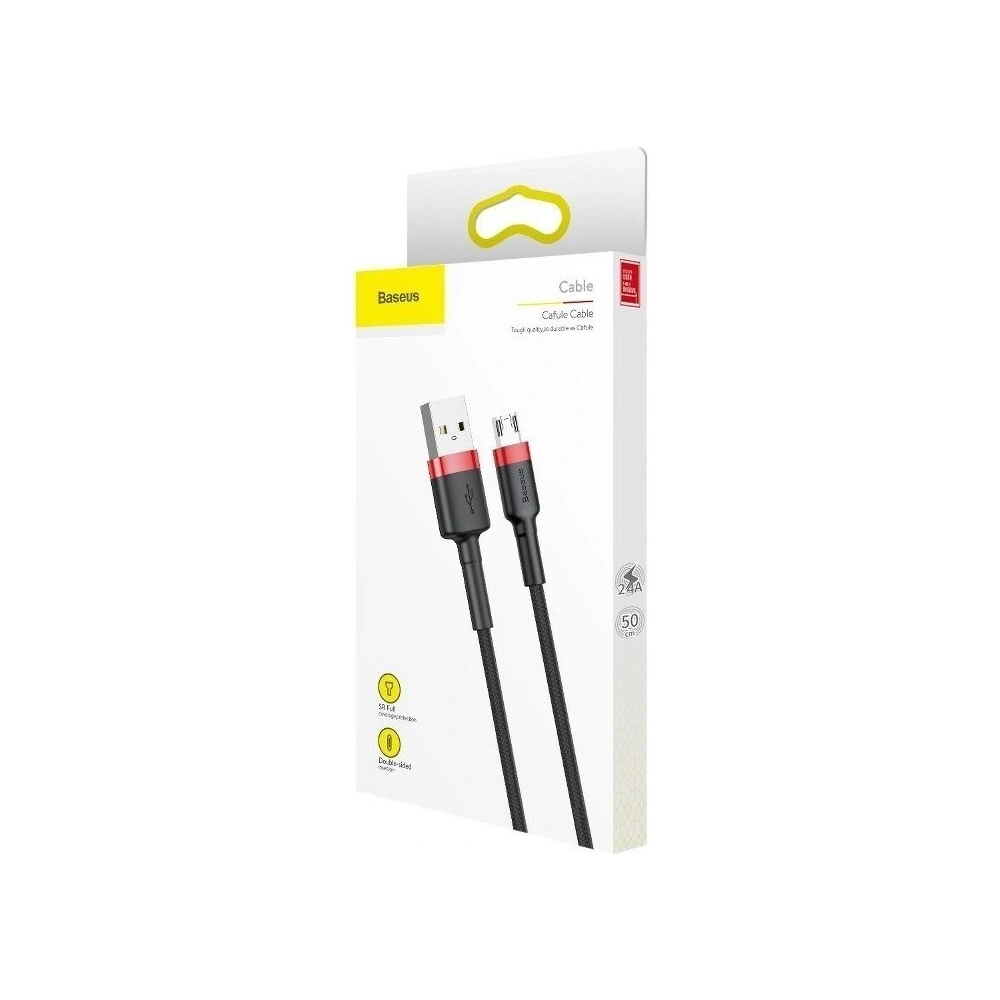 Hurtownia GSM - Kabel Micro USB Baseus Cafule 2.4A 0.5m (roșu-negru) - BSU253REDBLK - {ean13} - Hurt