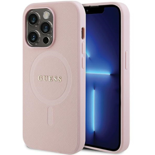 Guess Distributor - 3666339156169 - GUE2801 - Guess GUHMP14LPSAHMCP Apple iPhone 14 Pro hardcase Saffiano MagSafe pink - B2B homescreen