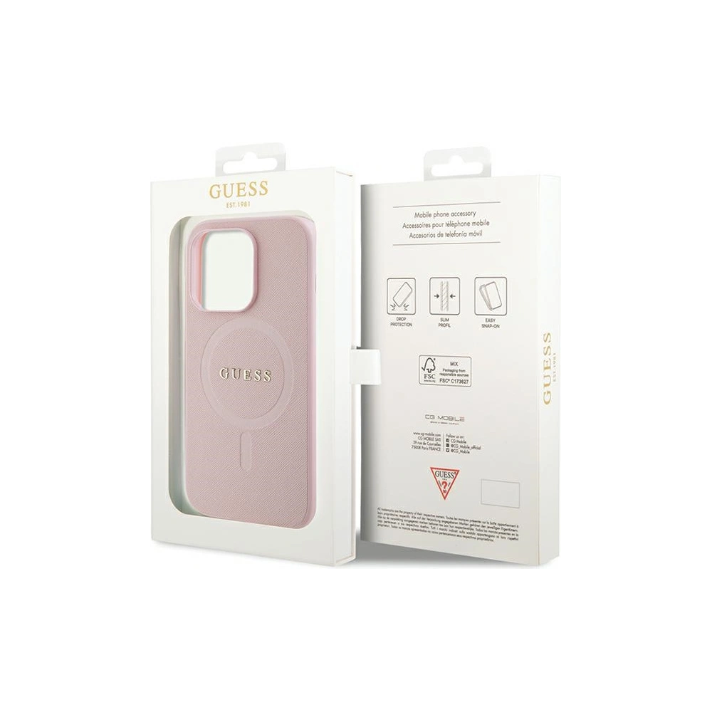 Hurtownia GSM - Etui Guess GUHMP14LPSAHMCP Apple iPhone 14 Pro hardcase Saffiano MagSafe rózsaszín/pink - GUE2801 - {ean13} - Hurt