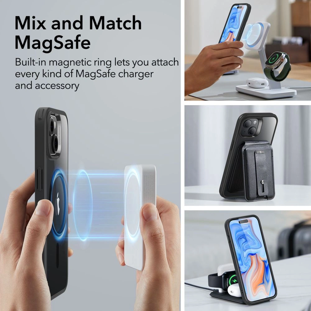 Hurtownia GSM - Etui ESR Classic Hybrid HaloLock Magsafe Apple iPhone 15 Átlátszó/fekete - ESR687 - {ean13} - Hurt