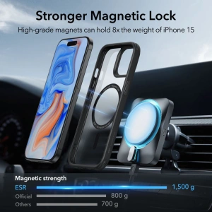 Hurtownia GSM - Etui ESR Classic Hybrid HaloLock Magsafe Apple iPhone 15 Negru Înghețat - ESR688 - {ean13} - Hurt