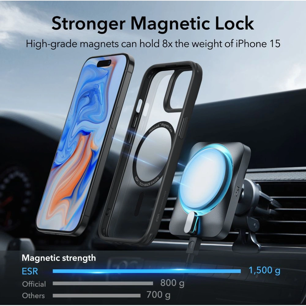 Hurtownia GSM - Etui ESR Classic Hybrid HaloLock Magsafe Apple iPhone 15 Plus / 14 Plus Matná černá - ESR691 - {ean13} - Hurt