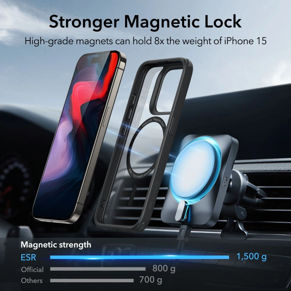 Wholesale ESR Classic Hybrid HaloLock Magsafe Apple iPhone 15 Pro Max clear/black - ESR695 - {ean13} - Hurt