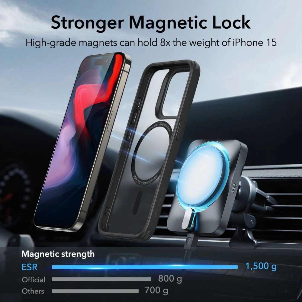 Hurtownia GSM - Case ESR Classic Hybrid HaloLock Magsafe Apple iPhone 15 Pro Max frosted black - ESR696 - {ean13} - Hurt
