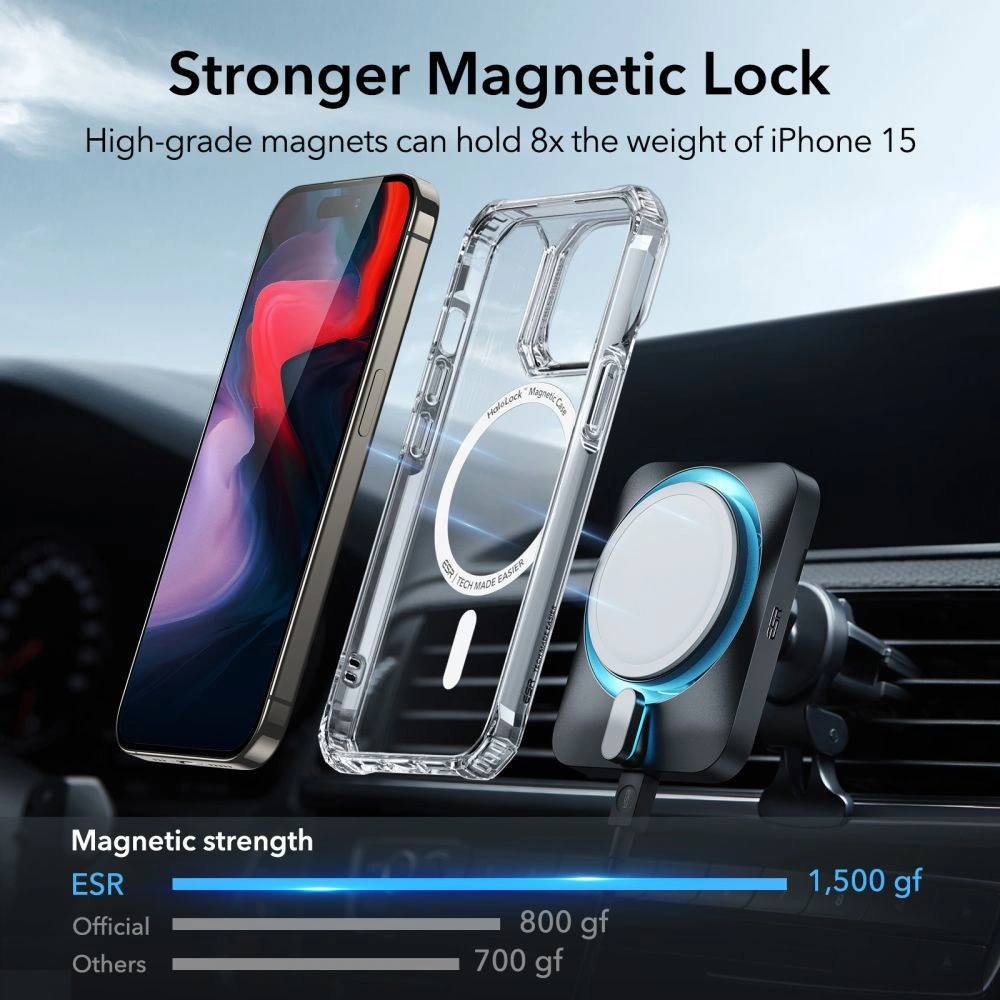 Hurtownia GSM - Case ESR Air Armor Halolock MagSafe Apple iPhone 15 Pro Clear - ESR703 - {ean13} - Hurt