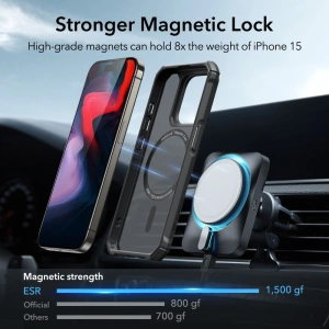Hurtownia GSM - Etui ESR Air Armor Halolock MagSafe Apple iPhone 15 Pro Negru Înghețat - ESR704 - {ean13} - Hurt