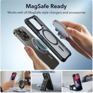 Hurtownia GSM - Etui ESR Air Armor Halolock MagSafe Apple iPhone 15 Pro Frosted Black - ESR704 - {ean13} - Hurt