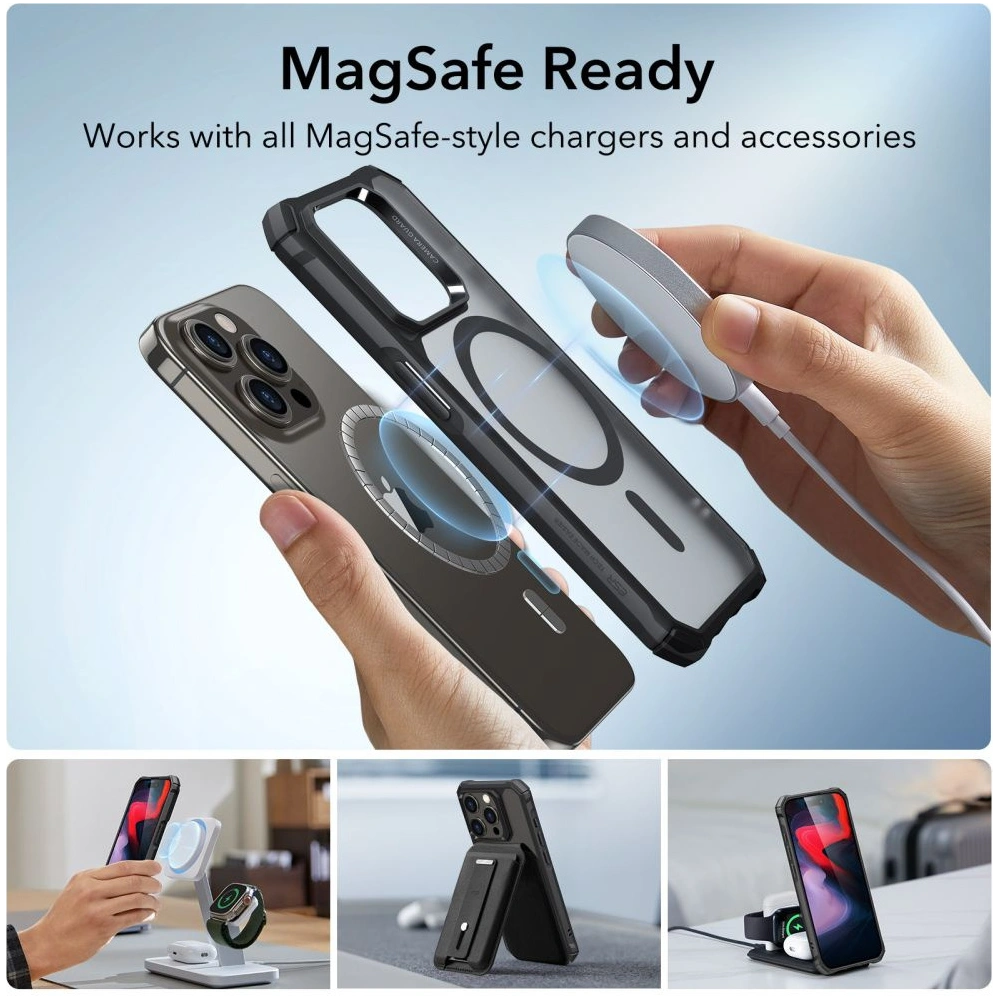 Hurtownia GSM - Etui ESR Air Armor Halolock MagSafe Apple iPhone 15 Pro Negru Înghețat - ESR704 - {ean13} - Hurt