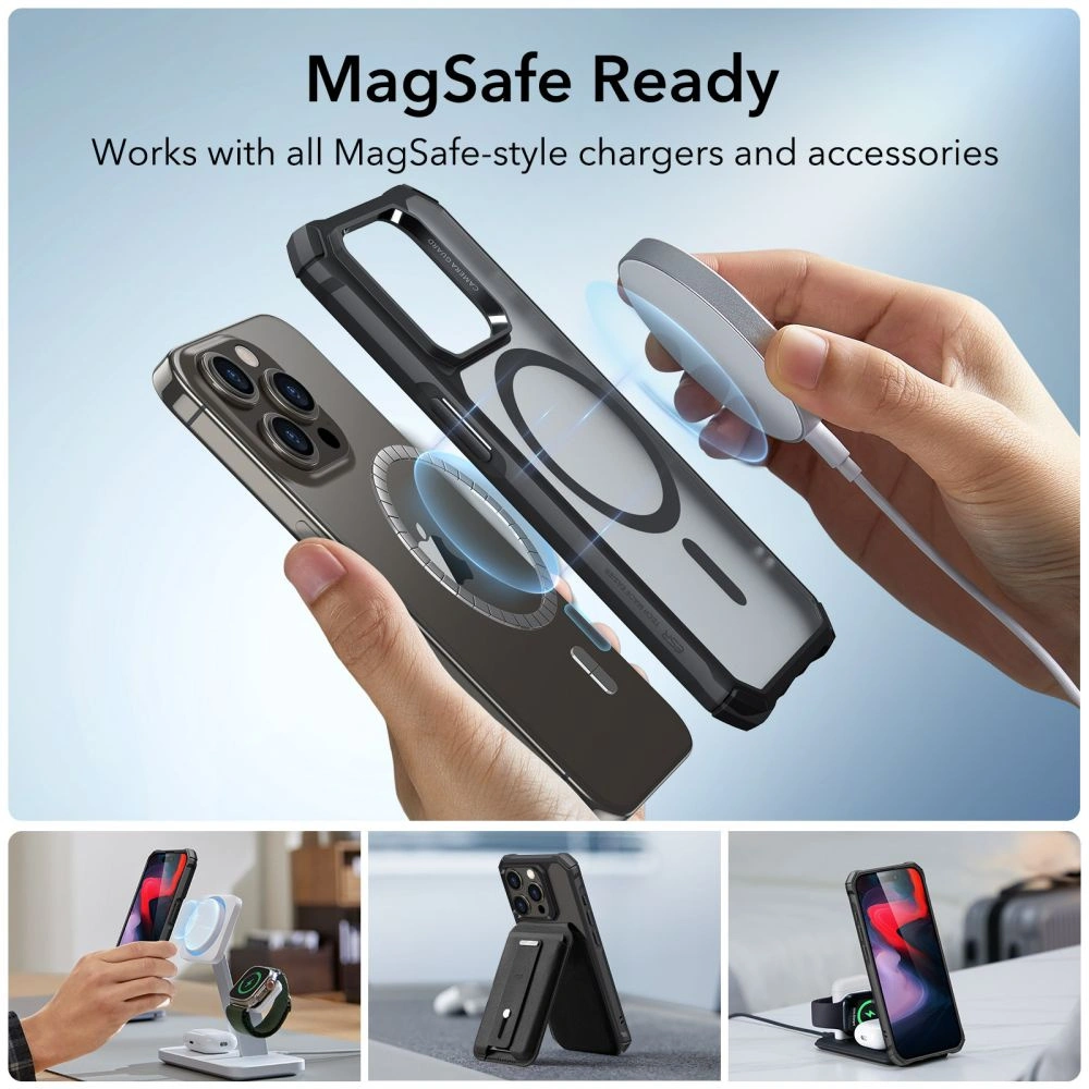 Hurtownia GSM - Etui ESR Air Armor Halolock MagSafe Apple iPhone 15 Pro Max Mražená černá - ESR706 - {ean13} - Hurt
