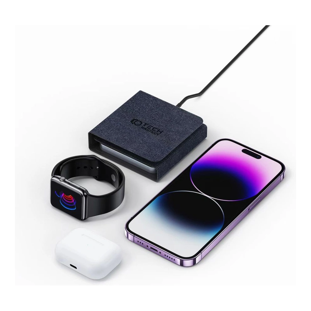 Hurtownia GSM - Indukční nabíječka Tech-Protect QI15W-A31 3w1 Magnetic MagSafe černá - THP2260 - {ean13} - Hurt